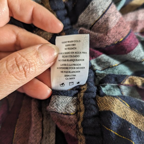 Rails Beaux Varadero Stripe Linen Blend Long Sleeve Blouse Medium - Picture 16 of 16